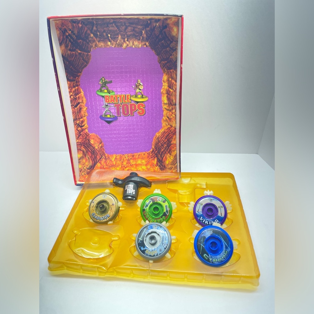 Vintage Glow In Dark Battle Tops by Idea Village Tops, Launcher, & Game Arena